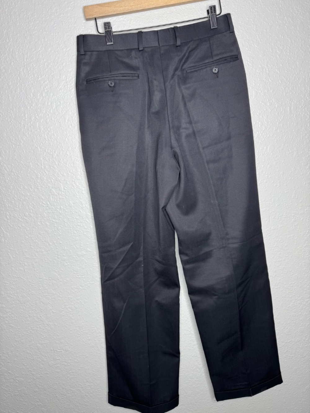 Louis Raphael Black Pleated Dress pants W 31' x Inseam 30" straight wool & poly - Picture 7 of 12